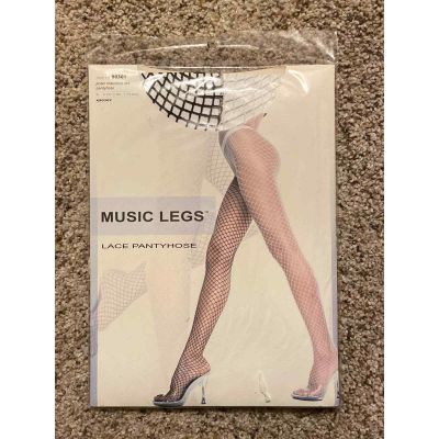 Hosiery Tights Pantyhose Black & White Fish Net Music Legs Stockings